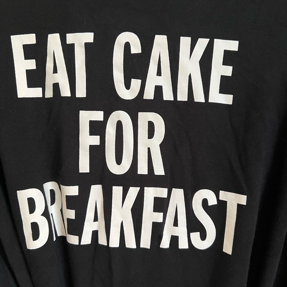 Kate Spade Black Robe “Eat Cake for Breakfast” XS/S - Picture 2 of 4